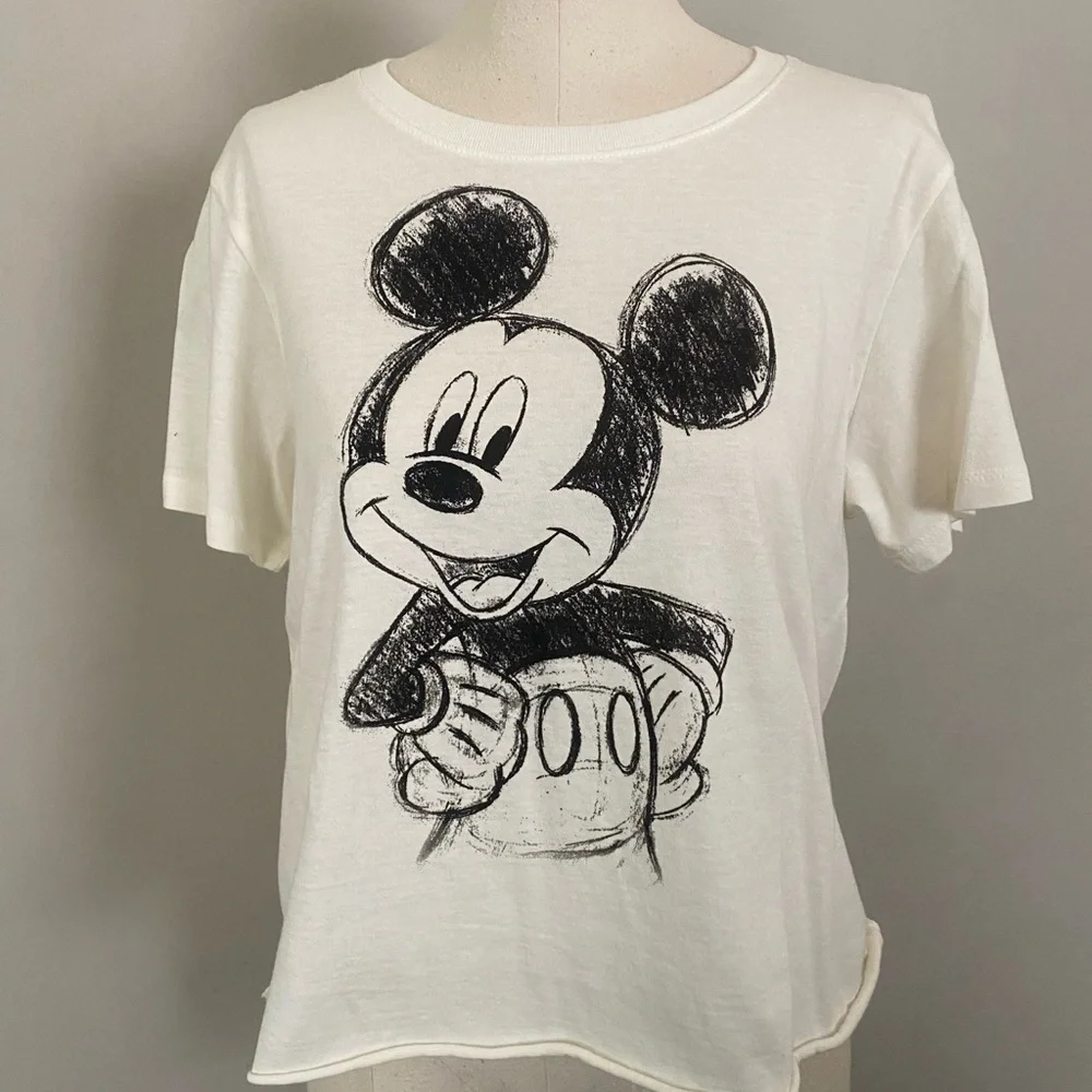 Disney White Mickey Mouse Short Sleeve Tee NWOT - Picture 1 of 3